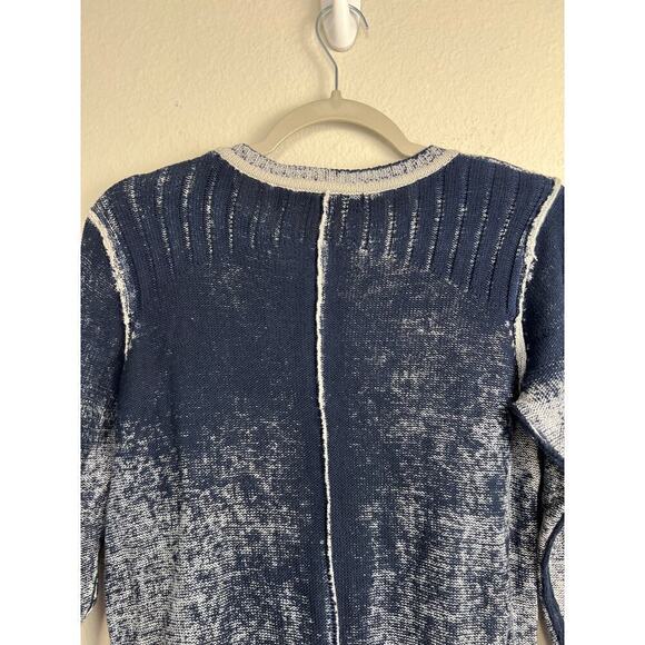 525 America Women's Sweater Navy White distressed look size M - Picture 4 of 10